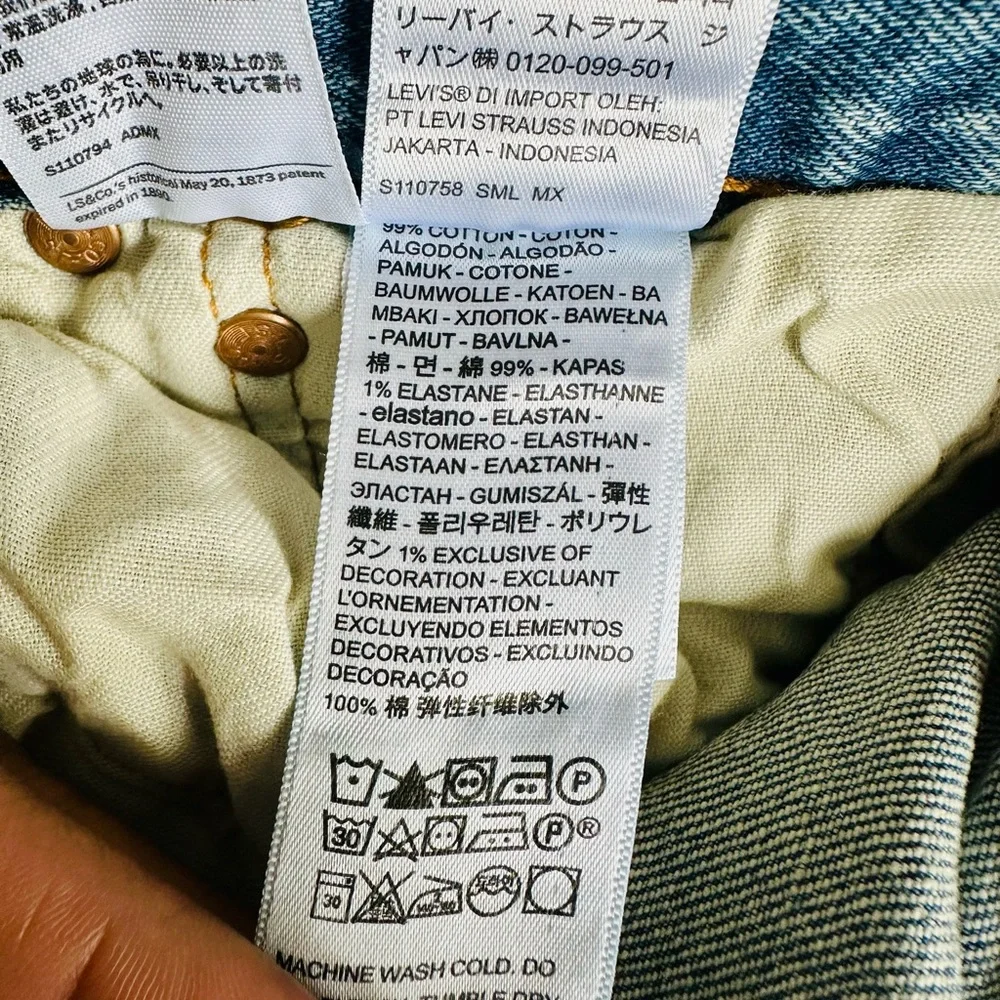 Levi’s 501 The Ben Stretch Medium Wash Button Fly Straight Leg Blue Jeans - Picture 10 of 12